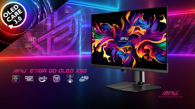 ام اس آی (MSI) مانیتور گیمینگ MPG 271QR QD-OLED X50 با وضوح QHD و نرخ بروزرسانی 500 هرتز عرضه کرد